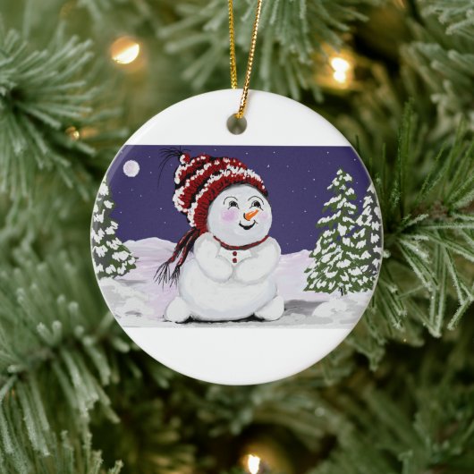 Ornement de Noël Design original de snowman numéri (Arbre)