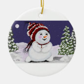 Ornement de Noël Design original de snowman numéri (Devant)