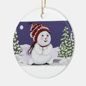 Ornement de Noël Design original de snowman numéri (Gauche)