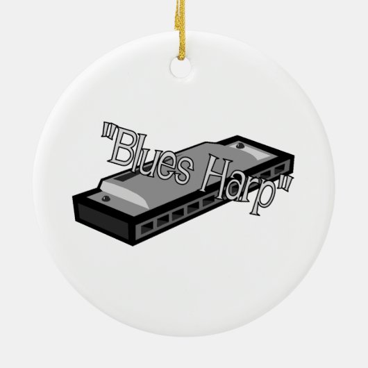 Ornement de Noël d'harpe de bleus (Dos)