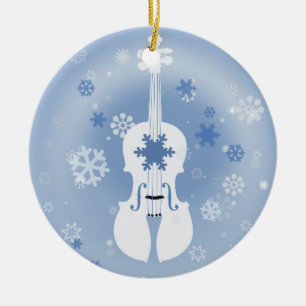 Ornement de Noël d'hiver de violon