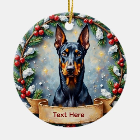Ornement de Noël Doberman (Devant)
