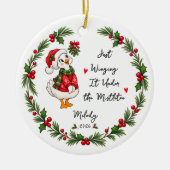 Ornement de Noël d'oie au gui à l'arrache (Devant)