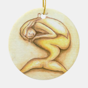 Ornement de Noël d'or de sirène de sommeil