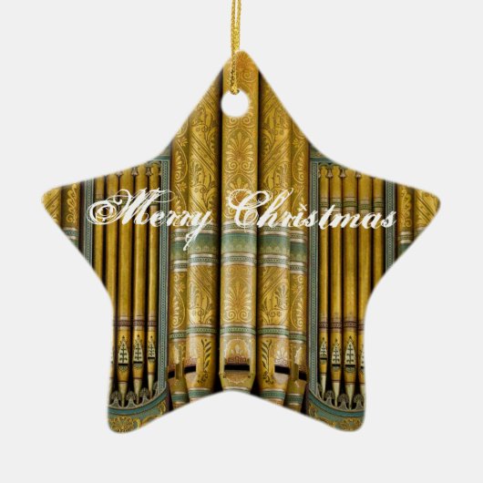 Ornement de Noël d'orgue en vert et or (Devant)