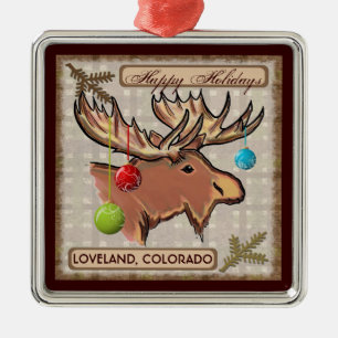 Ornement de Noël d'orignaux d'art de Loveland le