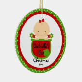 Ornement de Noël du bébé de bébé de fleur premier (Droite)