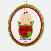 Ornement de Noël du bébé de bébé de fleur premier (Gauche)