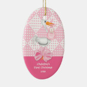 Ornement de Noël du bébé de cigogne de bébé (Droite)