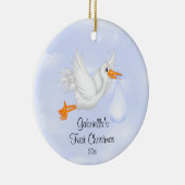 Ornement de Noël du bébé de garçon de cigogne (Droite)