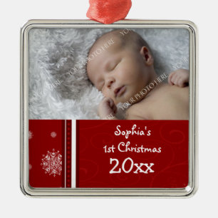 Ornement de Noël du bébé de photo ęr