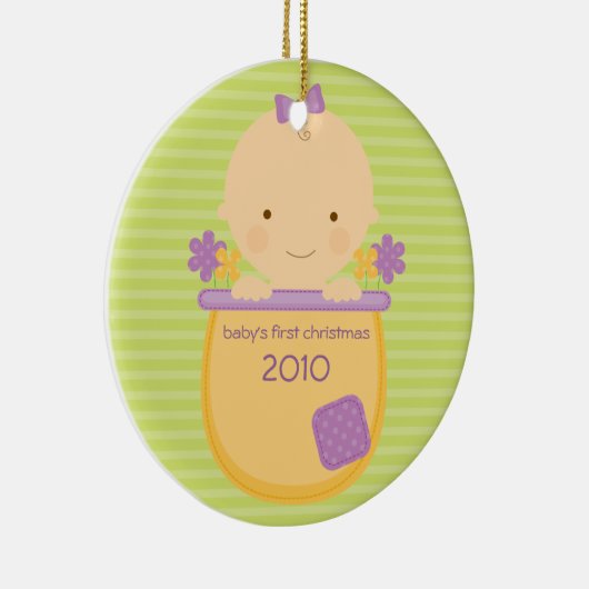 Ornement de Noël du bébé de pot de fleurs premier (Droite)