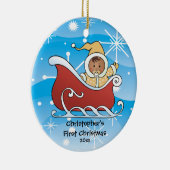 Ornement de Noël du bébé de Sleigh de neige (Droite)