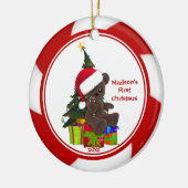 Ornement de Noël du bébé d'ours de Père Noël (Gauche)