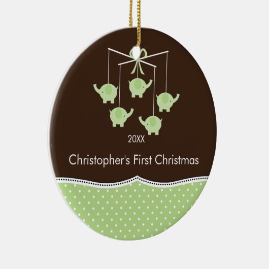 Ornement de Noël du bébé mobile d'éléphant premier (Droite)