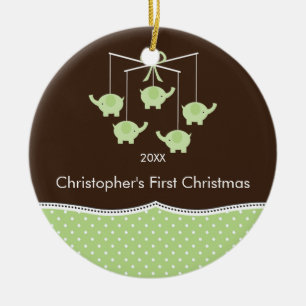 Ornement de Noël du bébé mobile d'éléphant premier