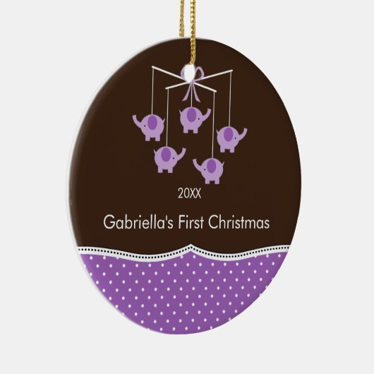 Ornement de Noël du bébé mobile d'éléphant premier (Droite)