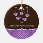 Ornement de Noël du bébé mobile d'éléphant premier (Devant)