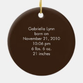 Ornement de Noël du bébé mobile d'éléphant premier (Dos)