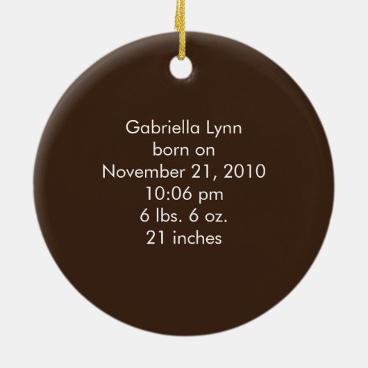 Ornement de Noël du bébé mobile d'éléphant premier (Dos)