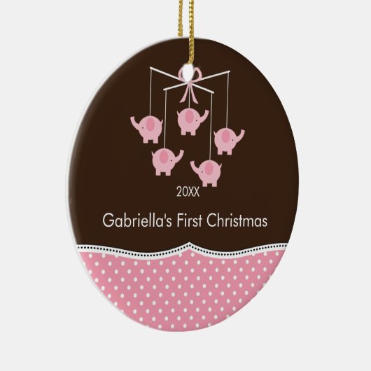 Ornement de Noël du bébé mobile d'éléphant premier (Droite)