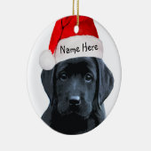 Ornement de Noël du Black Lab Père Noël (Droite)