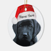 Ornement de Noël du Black Lab Père Noël (Gauche)