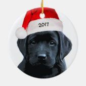 Ornement de Noël du Black Lab Père Noël (Dos)