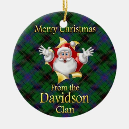 Ornement de Noël du Clan Davidson écossais (Devant)
