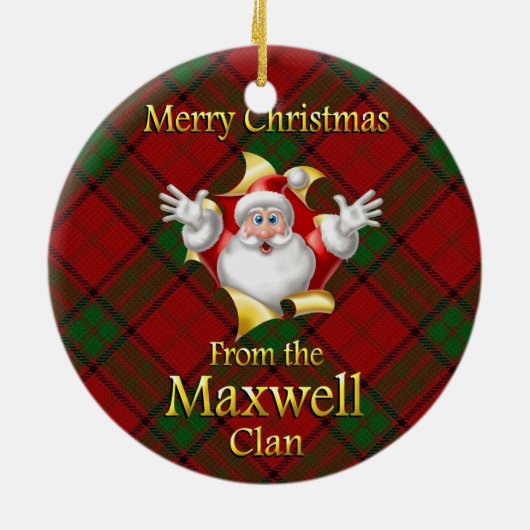 Ornement de Noël du clan écossais Maxwell (Dos)