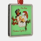 Ornement de Noël du couple de canard de neige (Droite)