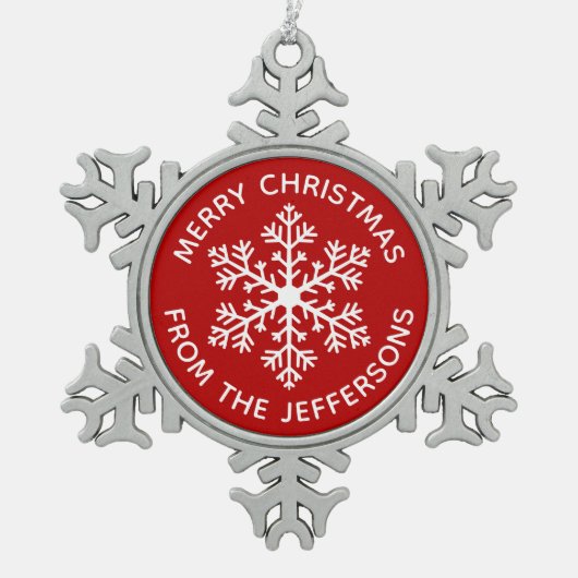 Ornement de Noël du flocon rouge (Devant)