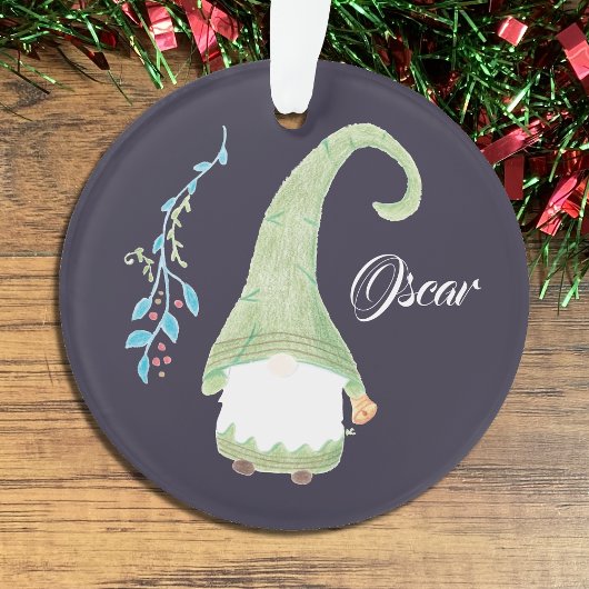 Ornement de Noël du gnome suédois vert