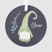 Ornement de Noël du gnome suédois vert (dos)