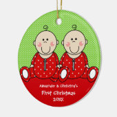 Ornement de Noël du jumeau de bébé et de fille (Gauche)