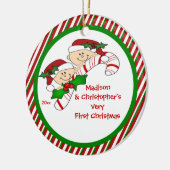 Ornement de Noël du jumeau de sucre de canne (Gauche)