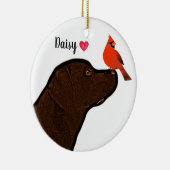 Ornement de Noël du Labrador et du cardinal (Droite)