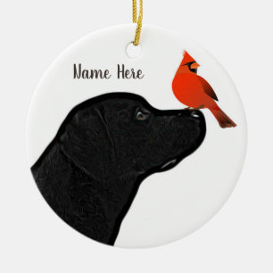 Ornement de Noël du Labrador et du cardinal