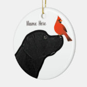 Ornement de Noël du Labrador et du cardinal (Gauche)