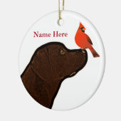 Ornement de Noël du Labrador et du cardinal (Gauche)