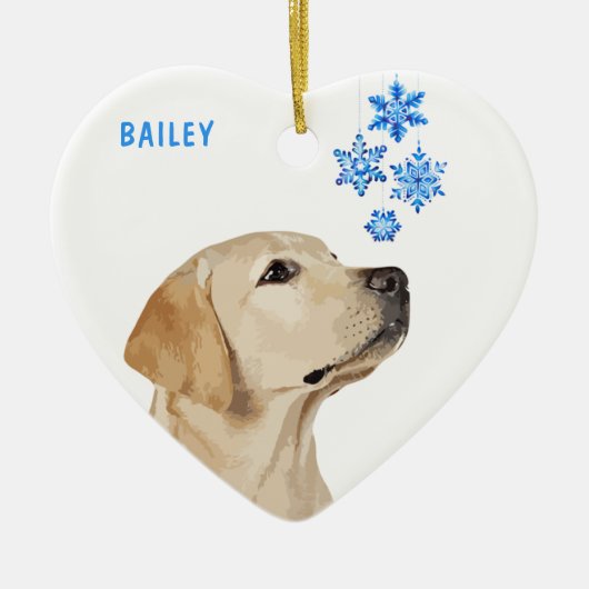 Ornement de Noël du Labrador jaune (Devant)