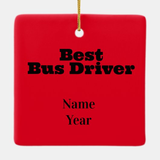 Ornement de Noël du meilleur conducteur de bus (Dos)