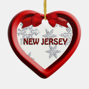 Ornement de Noël du New Jersey Snowflake