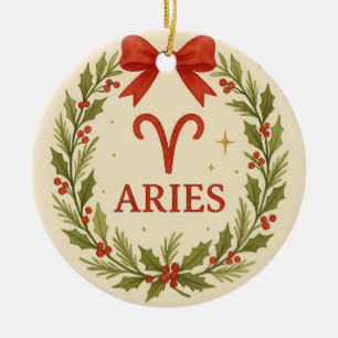 Ornement de Noël du zodiaque Bélier – Guirlande de