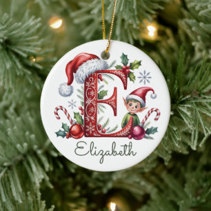 Ornement de Noël E Lutin Monogramme