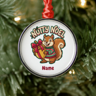 Ornement de Noël écureuil mignon, Nutty Noel