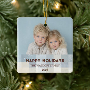 Ornement de Noël Élégant pour Photo de Famille