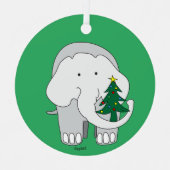Ornement de Noël Eléphant Personnalisé (Recto)