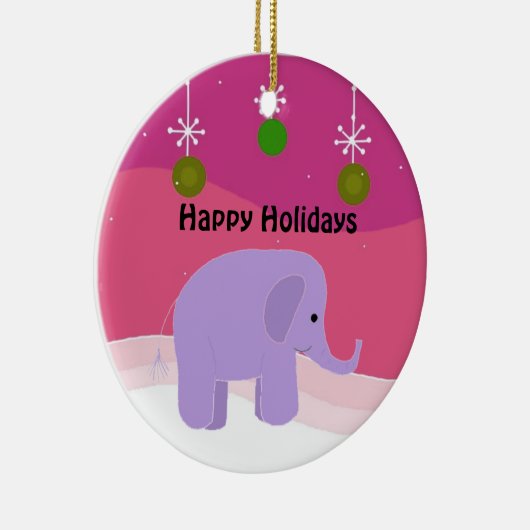 Ornement de Noël Eléphant Violet (Droite)