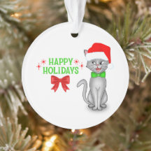 Ornement de Noël en acrylique Marvin le chat mathé